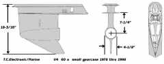 Johnson V4 90 1978-1998 small gearcase drawing