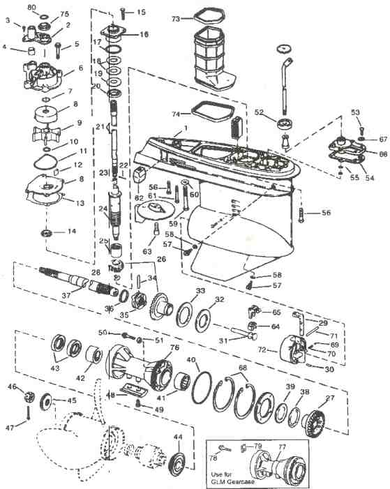 Johnson outboard V4-90 degree lower unit