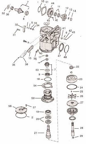 800-400 Stringer OMC sterndrive parts drawing upper gearcase