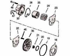 Cobra water pump drawing parts 18 to 48