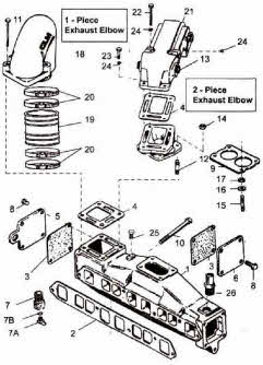 51210 GM 120-140 hp manifold parts years 1982-1995