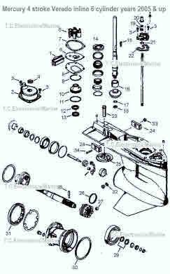 Mercury 4 stroke Verado inline 6 year 2005 and up