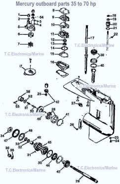 Mercury outboard parts 35 to 70 hp