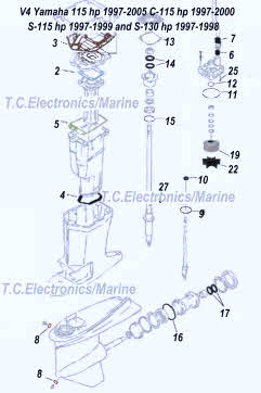 V4 Yamaha C-115hp S-115hp S-130hp 1997-1998