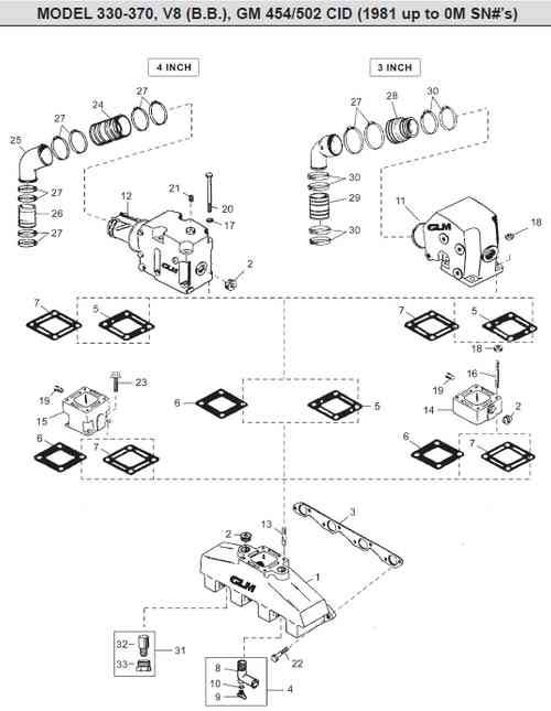 Mercruiser 454 GM Manifold