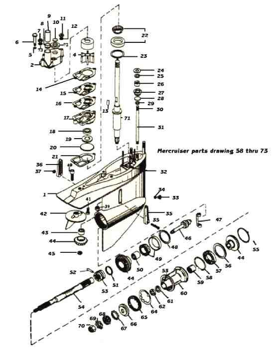 Mercruiser drawing sterndrive parts 58-72