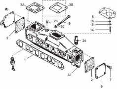 Mercruiser manifold 3.0 XL-3.0 liter 1990 up