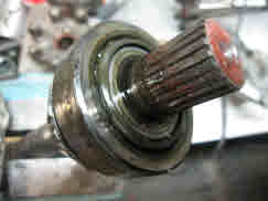Tapper bearing and race on shaft with gear removed