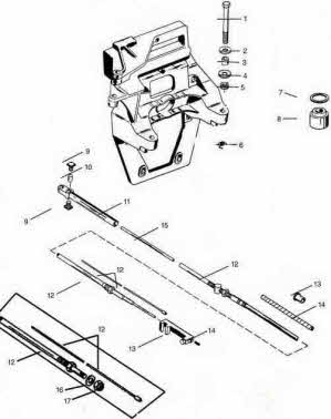 Transom plate shift cable Alpha 1 and generation 2