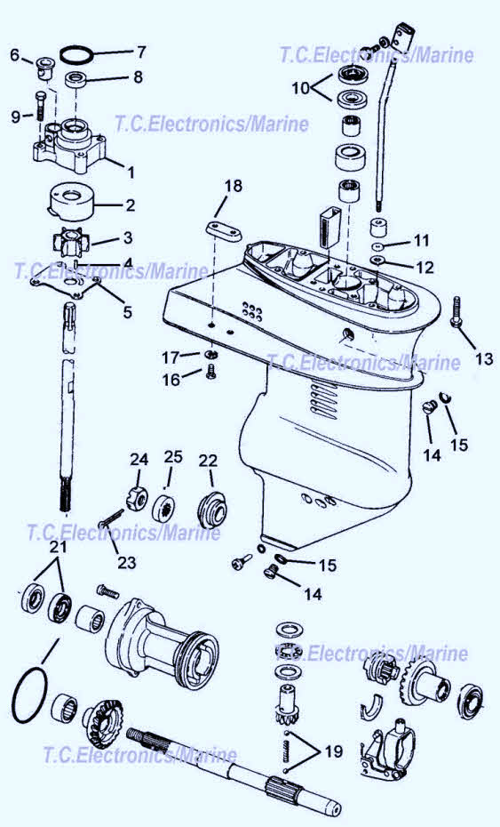 Johnson Evinrude outboard 9.9-15 hp drawing