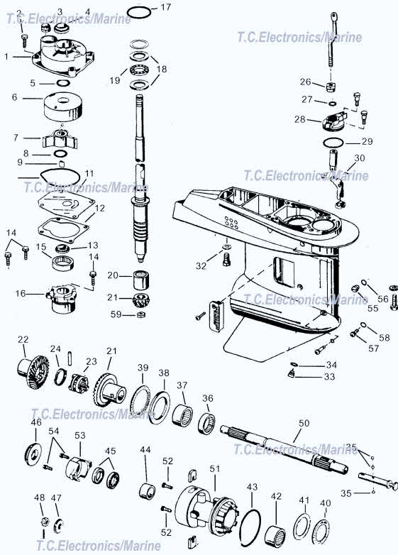 Johnson Evinrude outboard drawing 40-50 hp