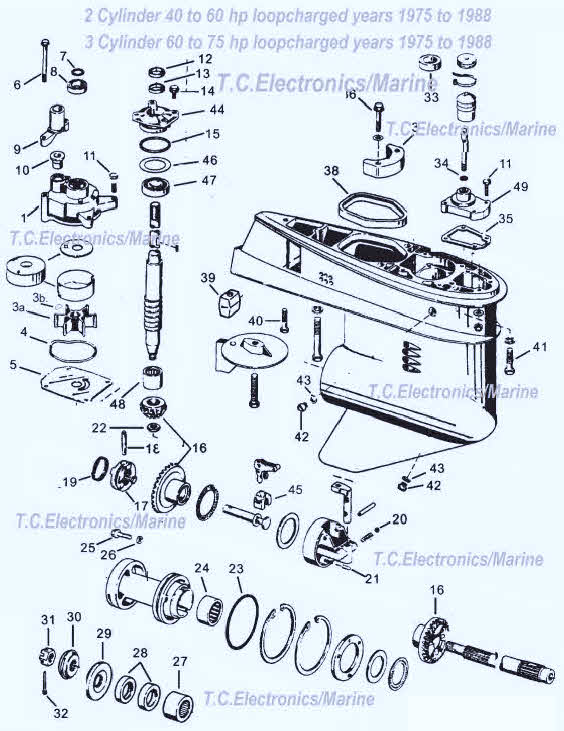 Johnson outboard 2-3 Cylinder loopcharge small hub gearcase