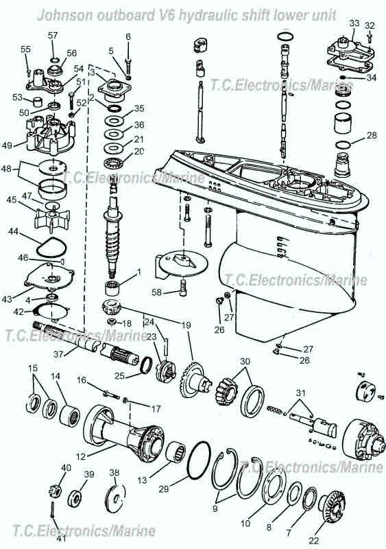 Johnson outboard V6 hydraulic shift lower unit