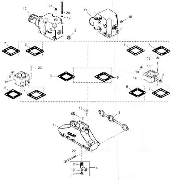 Mercruiser drawing GM 305 350 CID V8 1983 up