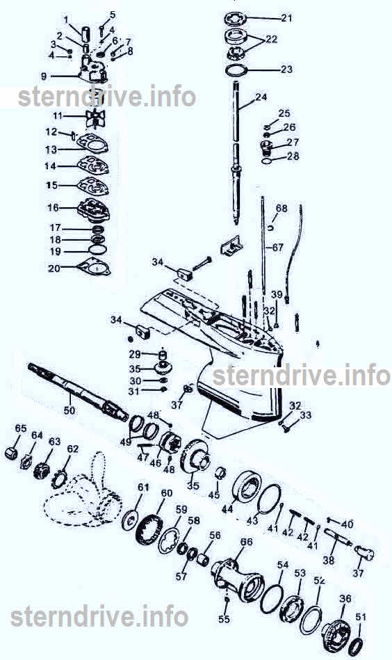 Mercury Mariner lower unit 65 to 225 hp L4-L6-V6