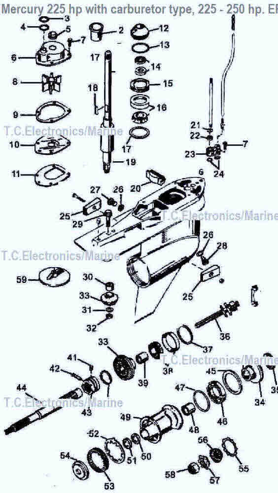 Mercury drawing 200-225-250 hp