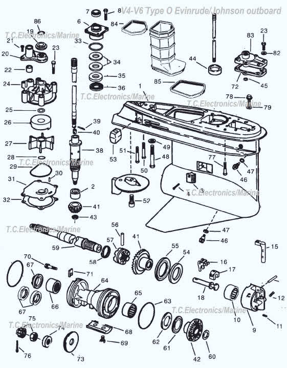 V4-V6 Type O Evinrude Johnson outboard