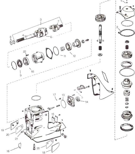 volvo omc cobra sx upper gearcase