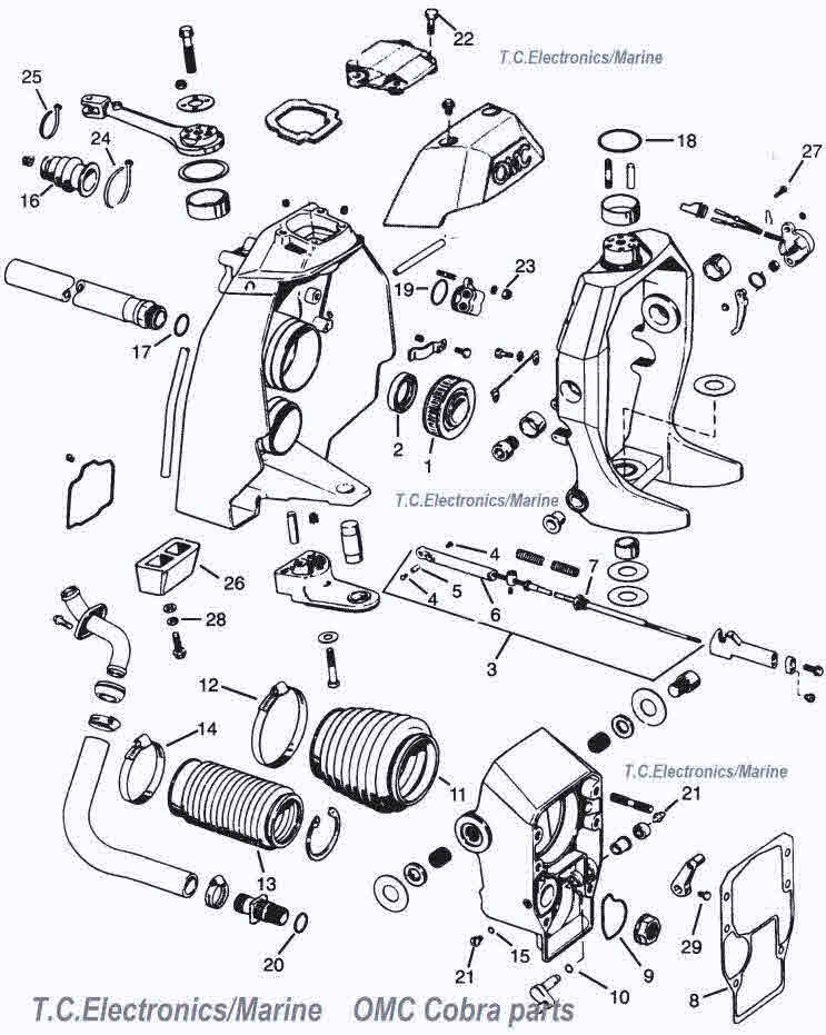 OMC Cobra transom parts 1986-to1993