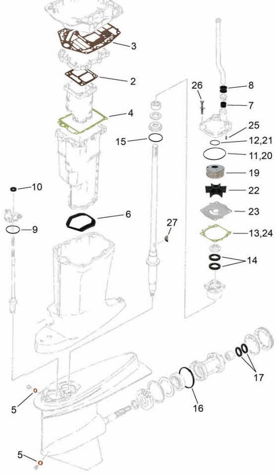 75-225 hp. V4-V6 drawing